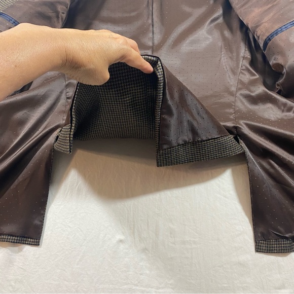 Tommy Hilfiger Blazer Jacket Men’s 40R Herringbone Plaid Brown black Sports Coat - Picture 13 of 15